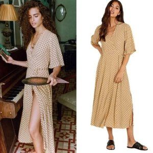 Faithfull the Brand Rivera Midi Wrap Dress Lula Dot XL (10)